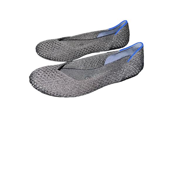 Rothy's Black Honeycomb Blue Halo Knit Loafers Round Toe Retired - sz 7 - P7 - Picture 7 of 12